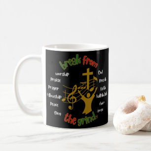 Taza de café de adoración de la iglesia de Navidad