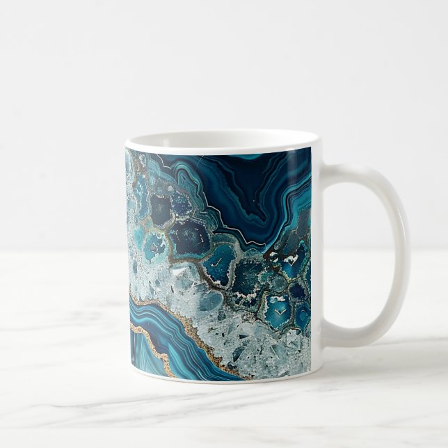 Taza de café de ágata verde azulado (Derecha)