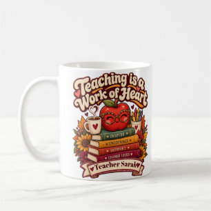 Taza de café de agradecimiento a maestros retro co