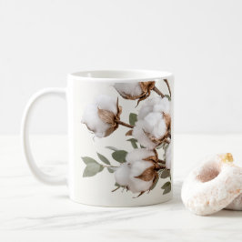Taza de café de algodón estampa botánica neutral