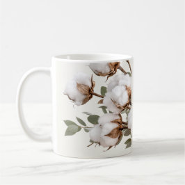 Taza de café de algodón estampa botánica neutral