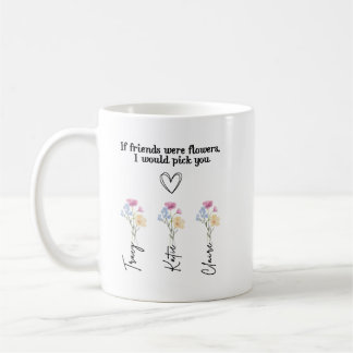Taza de café de amistad de flor de nacimiento pers