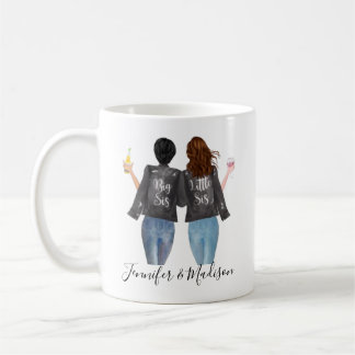 Taza de café de amistad personalizada con peinados