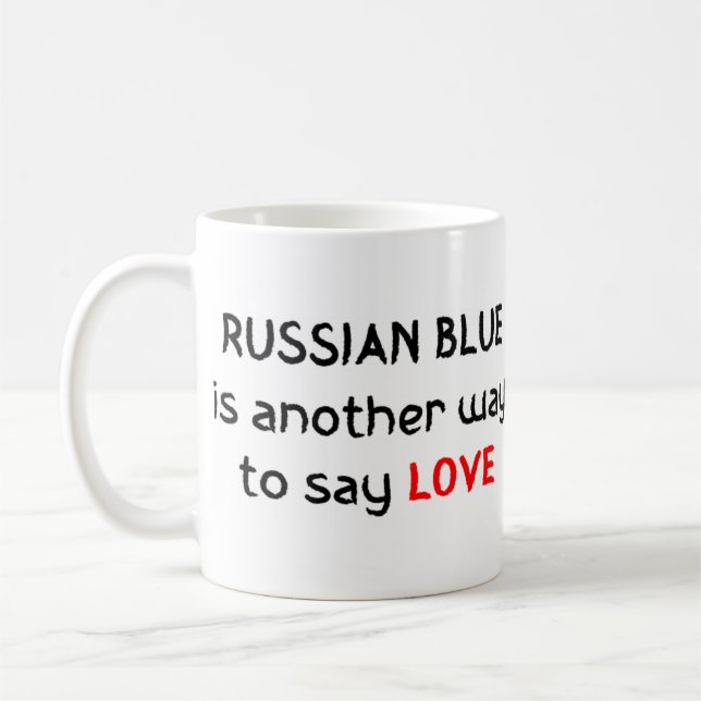 taza de café de amor azul rusa (Izquierda)