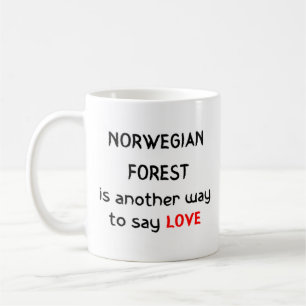 taza de café de amor en el bosque noruego