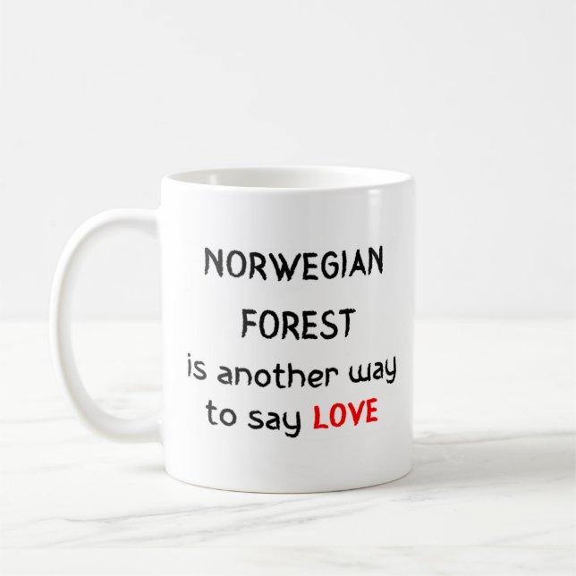 taza de café de amor en el bosque noruego (Izquierda)