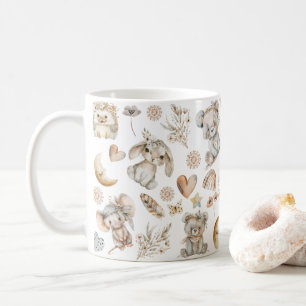 Taza de café de animales del bosque