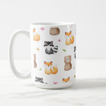Taza de café de animales del bosque