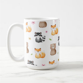 Taza de café de animales del bosque