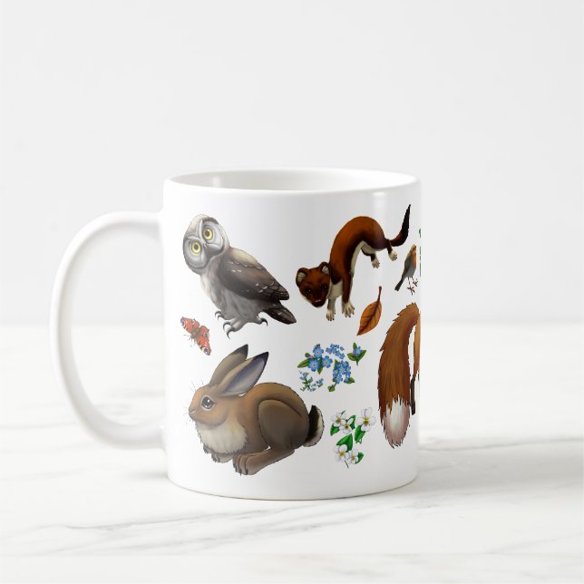 Taza de café de Animales del Bosque (Izquierda)