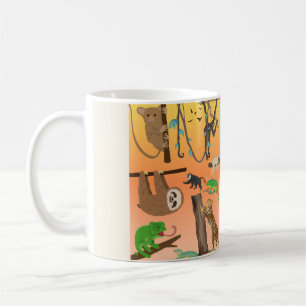 Taza de café de animales lindos de la selva Pere