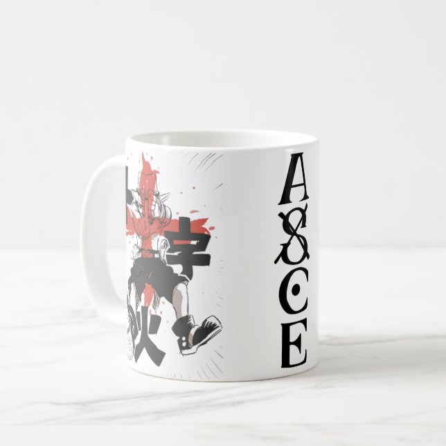 Taza de café de anime Puño de Fuego 🔥 – Pirata de (Anverso izquierdo)