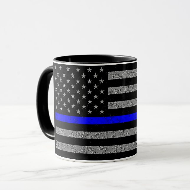 Taza de café de apoyo a la policía de la delgada l (Anverso izquierdo)