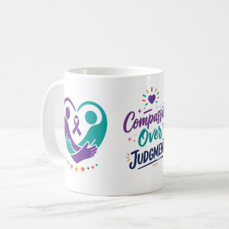 Taza de café de apoyo a la salud mental con cinta