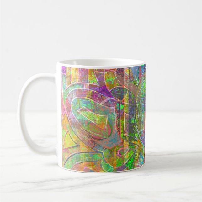 Taza de café de arte abstracto "Comida china calie (Izquierda)