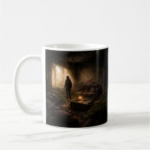 Taza de café de arte distópico cinematográfico