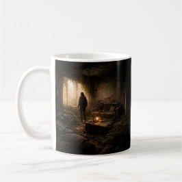 Taza de café de arte distópico cinematográfico