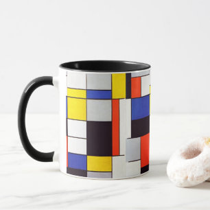 Taza de café de arte moderno con rejilla geométric