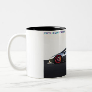 taza de café de auto superdeportivo en negro