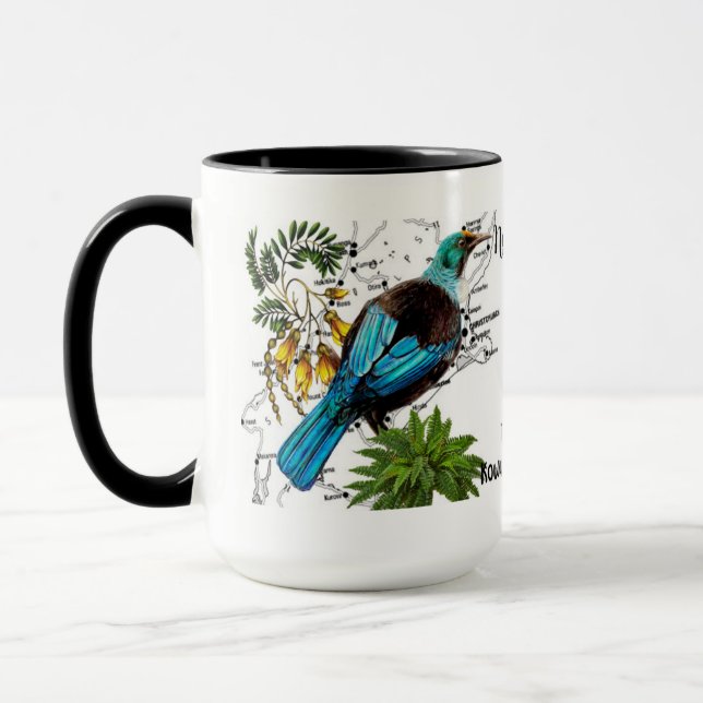 Taza de café de ave nativa de Nueva Zelanda (Izquierda)