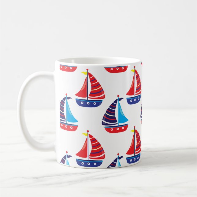 Taza de café de barcos de vela Barco náutico Taza  (Izquierda)