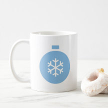 Taza de café de bola de Navidad azul