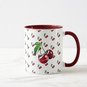 Taza de café de Borgoña de la taza de las cereza