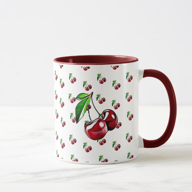 Taza de café de Borgoña de la taza de las cerezas (Derecha)