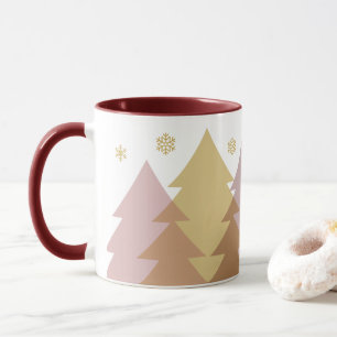 Taza de café de bosques de Navidad