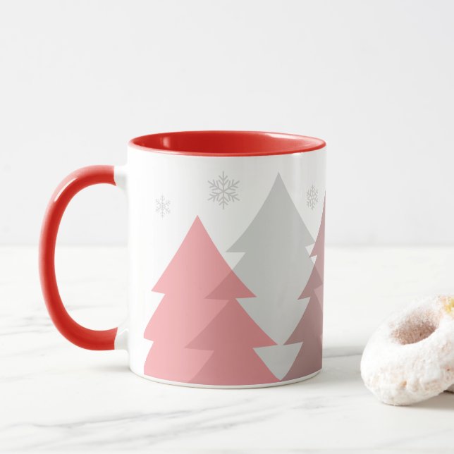 Taza de café de bosques de Navidad (Con donut)