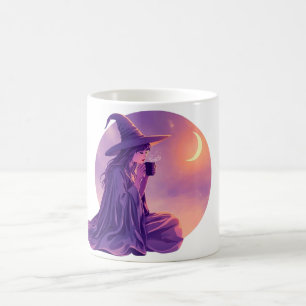 Taza de café de bruja   Taza de Halloween bajo la 