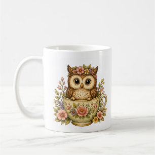 Taza de café de búho adorable