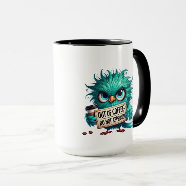 Taza de café de búho divertido, Taza de sin café (Anverso derecho)