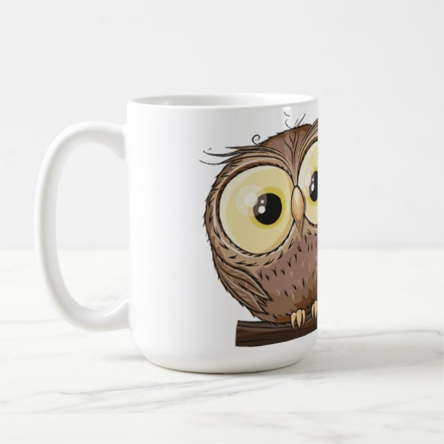 Taza de café de búhos gemelos caprichosos - Bosque (Izquierda)