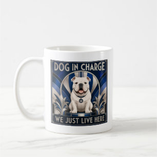Taza de café de Bulldog divertido que dirige la ca