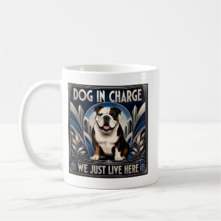 Taza de café de Bulldog divertido que dirige la ca