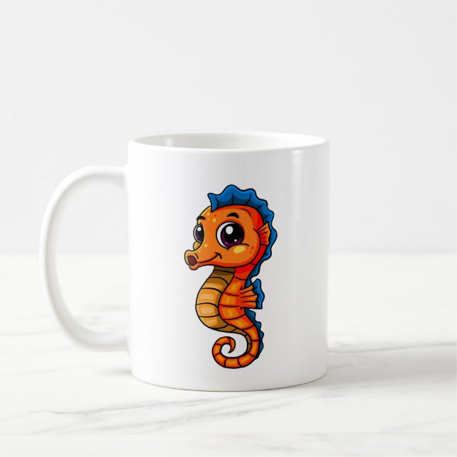 Taza de café de caballito de mar lindo (Izquierda)