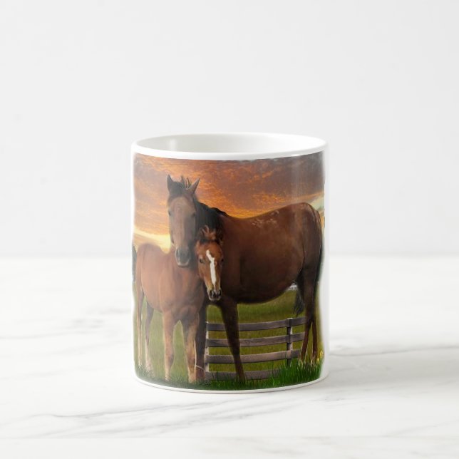 Taza de café de caballo y pony (Centro)