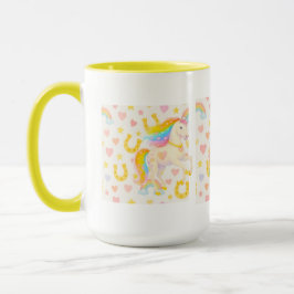 Taza de café de caballos con crines de arcoíris — 