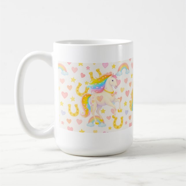 Taza de café de caballos con crines de arcoíris —  (Izquierda)