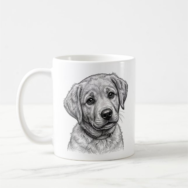 Taza de café de cachorro Labrador (Izquierda)