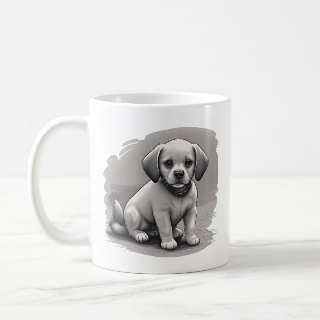 Taza de café de cachorro lindo (Izquierda)