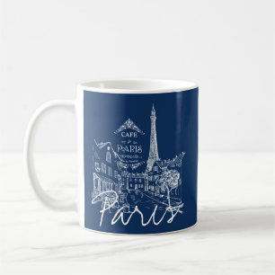 Taza de café de café parisino