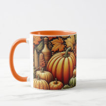 Taza de café de calabazas de cosecha de temporada 
