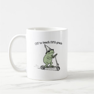Taza De Café De camino a la rana de quinto grado de Froggy Cute