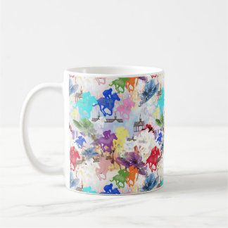 Taza De Café De camino a las carreras de caballos