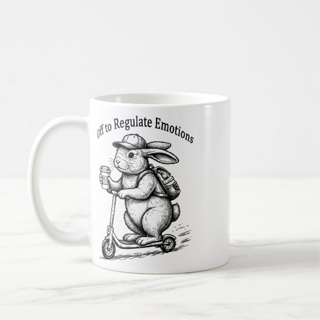 Taza De Café De camino a regular emociones divertido conejo Sco (Izquierda)