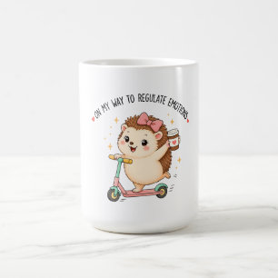 Taza De Café De Camino A Regular Emociones Erizo Divertido