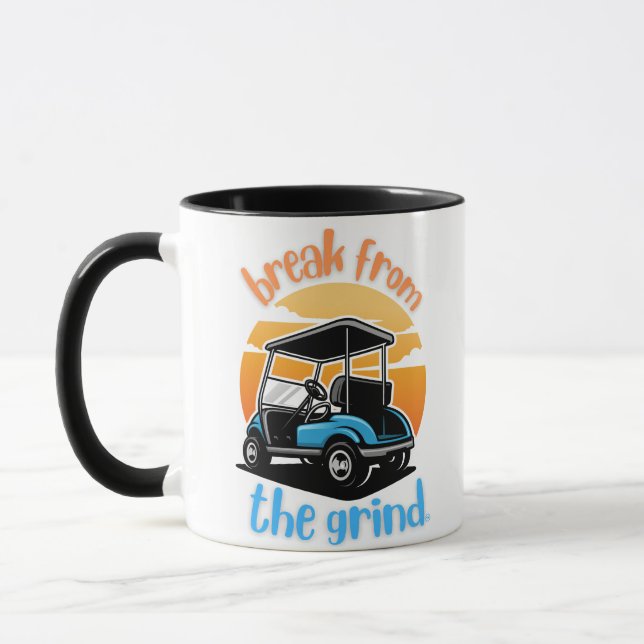 Taza de café de carrito de golf azul (Izquierda)