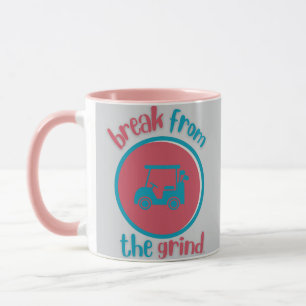 Taza de café de carrito de golf rosa